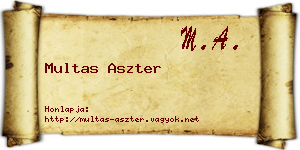 Multas Aszter névjegykártya